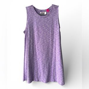 LOGO by Lori Goldstein Heathered Purple Stretchy Tank Top